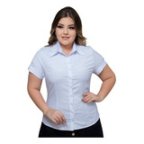 Blusa Camisa Camisete Curta Feminina Moda Plus Size Social 