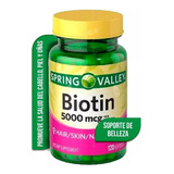 Biotina 5000 Mcg Rápida Absorción 120 Softgels Spring Valley