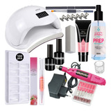 Kit Unhas Polygel Cabine Led Uv Molde F1 + Top Coat Primer