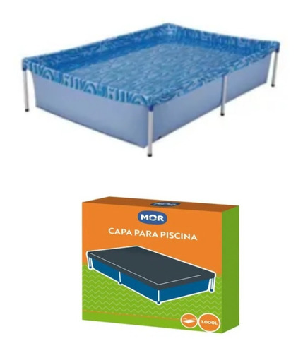 Kit Piscina Infantil Retangular + Capa Standard 1000 Litros