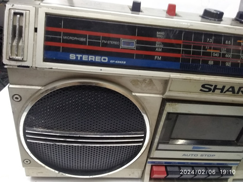 Rádio Gravador Sharp Boombox Gf-4343 Anos 80