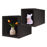 Cubo X2 Estante Moderno Organizador Flotante Madera 20x20x30