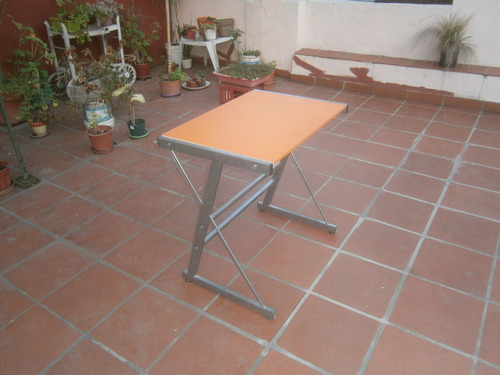 Mesa O Escritorio Metalico Y Tapa Madera  70 X 50 X 73 Alto