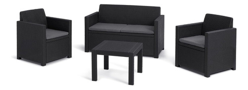 Juego De Living Jardin Exterior Rattan 2 Cuerpos Sillon Rc