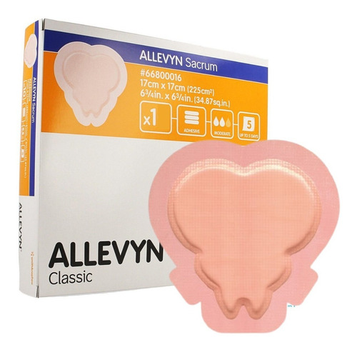 Curativo Allevyn Adesivo Sacrum C/ Espuma  17cm X 17cm - 5un