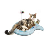 Juguete Rascadero Para Gato Kitten Con Ratón Y Cat Nip Color Azul