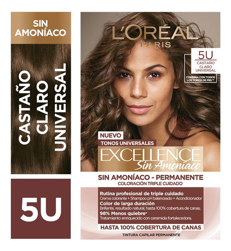 Coloración Permanente Excellence Sin Amoníaco L'oréal Paris Tono 5u Castaño Claro Universal