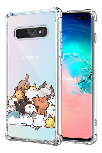 Funda Transparente Dibujo Gatitos Para Galaxy S10