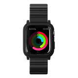 Correa Para Apple Watch Series 6 Y 5 42mm / 44mm Laut Impkt Ancho 2 Cm Color Negro