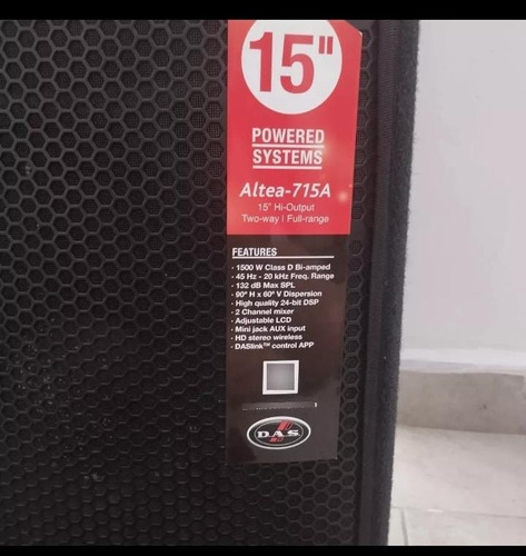 Cabina Activa Das 1.500w Altea715a. Amplificador Clase D 