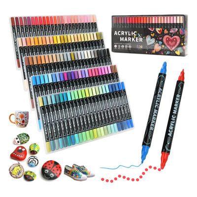 120 Colores Marcadores Plumones Acrilico Punta Pincel Kit | Meses sin interés