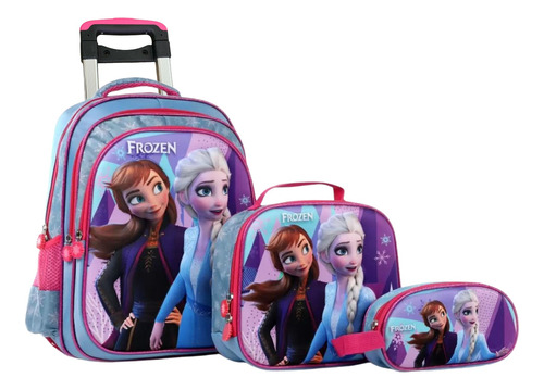 Kit Escolar Mochila Infantil Lançamento Com Rodinhas 3 Peças