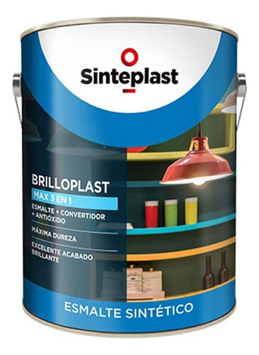 Esmalte Convertidor Brilloplast 3en1 4 Lt Sinteplast Rex Color Bermellon Oscuro