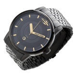 Relógio Masculino Mormaii Maui Preto Dourado Aço Metal Mo2115aa/4p Original C/ Estojo