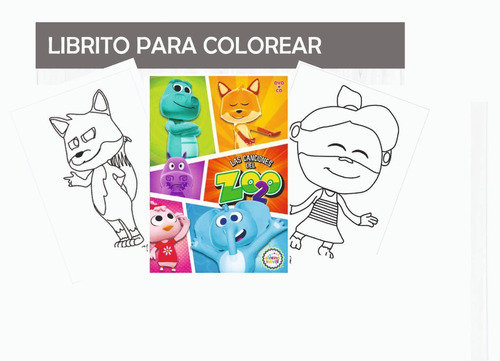 Kit Imprimible Librito Para Colorear Canciones Del Zoo