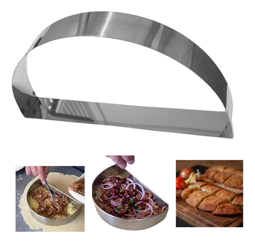 Aro Meia Lua Recheio Pizza Frita Calzone Fogazza 16cm Inox