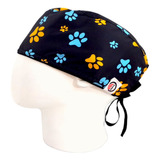 Gorro Quirúrgico Hombre + Lanyard Huellas Veterinaria Perro