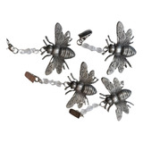 Set 4 Pesas Sujeta Mantel Abeja Metal Plata Envejecido