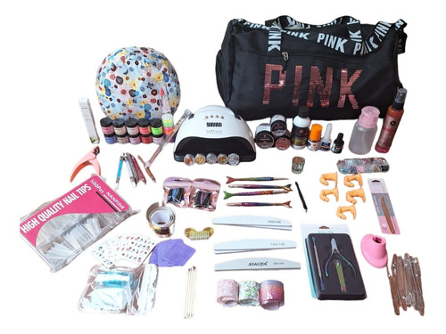 Set Para Uñas Acrilico Kit 3 + Lampara Uv 280w + Regalos