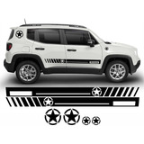 Kit 5 Adesivo Jeep Renegade Sport Estrela Militar Faixa