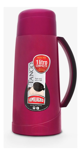 Termo Lumilagro Tango De Vidrio 1l Tapon Para Mate O Cafe 