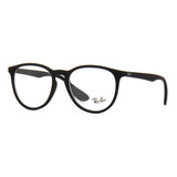 Armaçao Ray Ban Original Erika Rb7046 53mm Preto Fosco