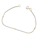 Pulsera Forcet Redonda Fina N°00 Plata 925 Y Oro 18cm 