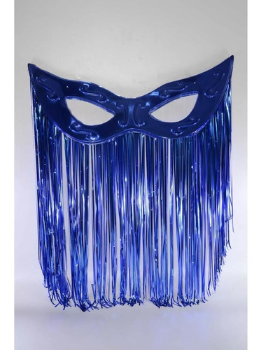 Mascara Imperial Metalizada Cortina Tema Carnaval Azul