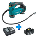 Compressor De Ar Bateria Makita 18v 3ah Dmp180 E Carregador Cor Azul-turquesa