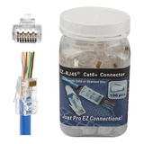 Petechtool Rj45 Cat6 Cat6a Conector De Paso Paquete De 100 P