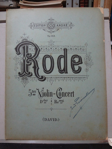 Partitura Violino Konzert Nº 5 Ré Maior P. Rode David Nº 268