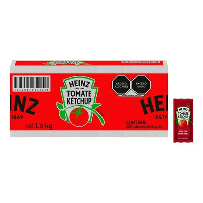 Salsa Catsup Tomate Heinz 200 Sobres De 8 G C\u002Fu | MercadoLibre