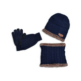 3 En 1 Gorro Bufanda Guantes Cuello Unisex Invierno Frío