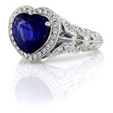 Anillo De Compromiso, Diamante Azul Natural,certificado 18k