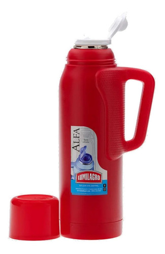 Termo Lumilagro Alfa 1 Litro Tapon Cebador Rojo