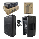 Combo Amplificador Digital 200w +2 Parlantes Pasivos 8¨ 400w