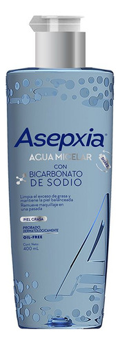 Asepxia Agua Micelar Bicarbonato Limpieza Piel Grasa 400ml