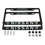 Porta Placas Nissan Reflejante Cubre Pijas Kit