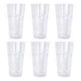 Copos 6 Unid 372ml Glass Vidro Grosso Resistente Suco Água