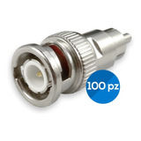 100 Adaptador Conector Coaxial Bnc Macho A Rca Macho Ttrg01