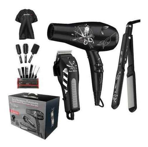 Kit Babyliss Planchita Secador Máquina Peluquería Accesorios