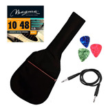 Combo Funda Guitarra Electroacustica Puas Cable Cuerdas 