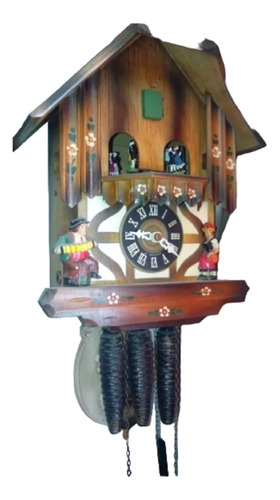 Reloj Cucu Chalet Aleman De 3 Pesas, Carrusel  Antiguo.