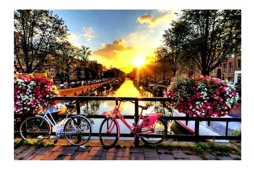 Quebra Cabeça Paisagem Amsterdam Holanda Europa 500 Peças