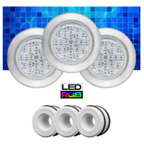 Kit Iluminação Piscina 03 Led 5w Rgb Inox Com Encaixe 50mm