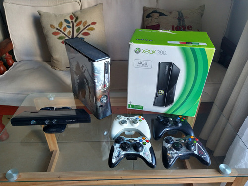 Xbox 360 Slim 4gb + Kinect + 4 Controles + 5 Juegos