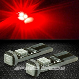 Pair 3smd 3 5050 Smd Led T10 W5w Canbus Red Interior Dom Sxd
