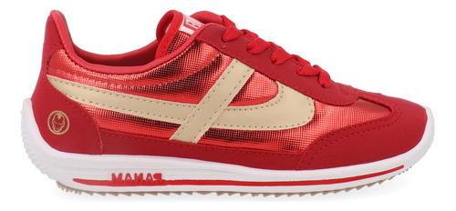 Tenis Urbano Panam Color Rojo Efecto Metalico Para Hombre