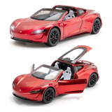 Tesla Roadster 1/24 Mini Coche Metálico Con Luz Y Sonido