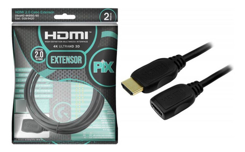 Cabo Extensor Hdmi Macho Para Hdmi Fêmea 4k Hdr 2m 018-9420